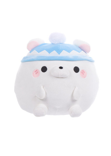 Honeymaru Rolling Mochi Series Holiday Polar Bear Plush - Front Angle
