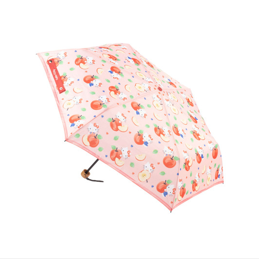 Hello Kitty Applec Ompact Travel Umbrella - Open Hello Kitty Applec Ompact Travel Umbrella - Open