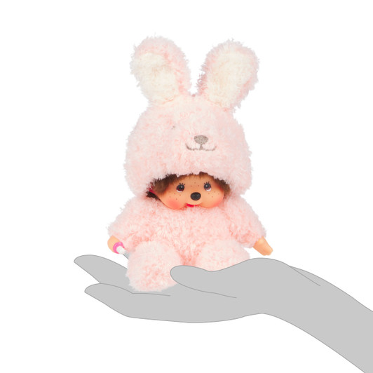 Sekiguchi Monchhichi Sitting Fluffy Bunny Doll Plush - Silhouette Sekiguchi Monchhichi Sitting Fluffy Bunny Doll Plush - Silhouette