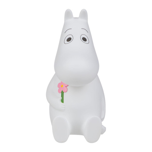 Moomintroll Holding a Flower Vinyl Coin Bank - Front Angle