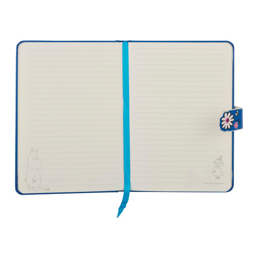 Moomintroll & Little My 7 Inch Hardcover Notebook Blue - Open Angle
