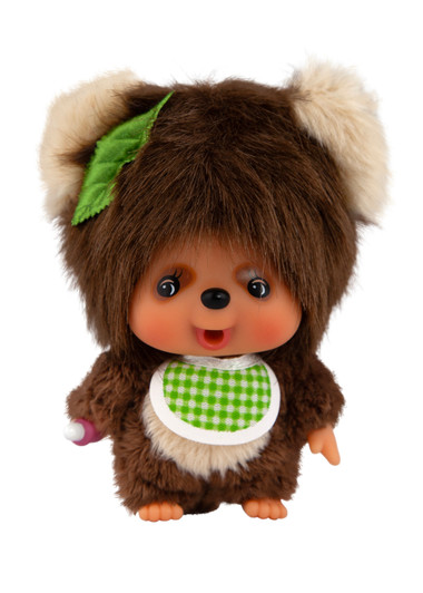 Monchhichi TanuTanu plush keychain with soft brown fur and cute kawaii design, perfect collectible charm for bags and keyrings at Jellybeet