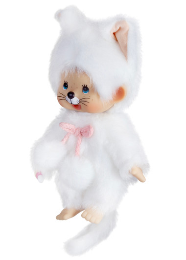 Monchhichi White Cat Girl Plush Toy