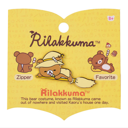Rilakkuma Magic Enamel Pin Badge with high-quality finish on white background, official kawaii bear accessory at Jellybeet