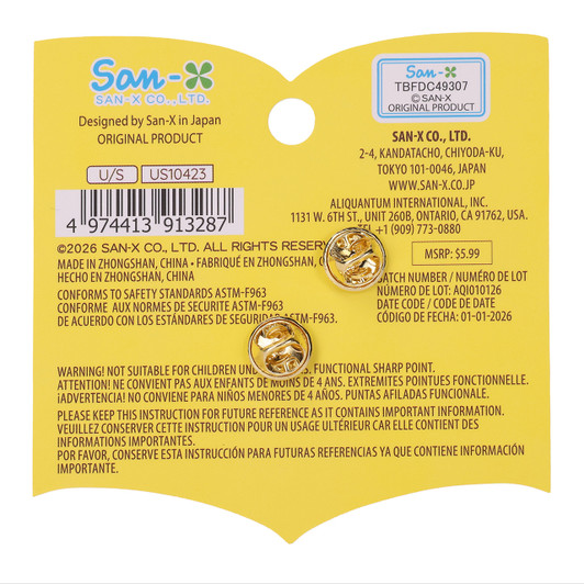 Rilakkuma Magic Enamel Pin Badge - Back Angle