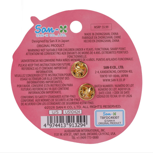Rilakkuma Magic Enamel Pin Badge B - Back Angle