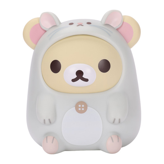 Korilakkuma chinchilla figure with soft pastel colors and playful smile, official Rilakkuma collectible at Jellybeet