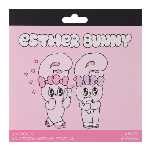Esther Bunny Lavender Sticker Sheet | Kawaii Planner Stickers - Front Display