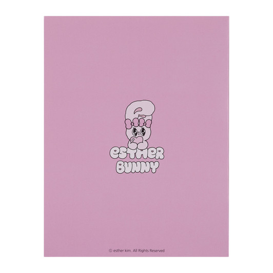 Esther Bunny Birthday Cards with kawaii bunny design in soft pastel colors, perfect for kids and bunny lovers - Back