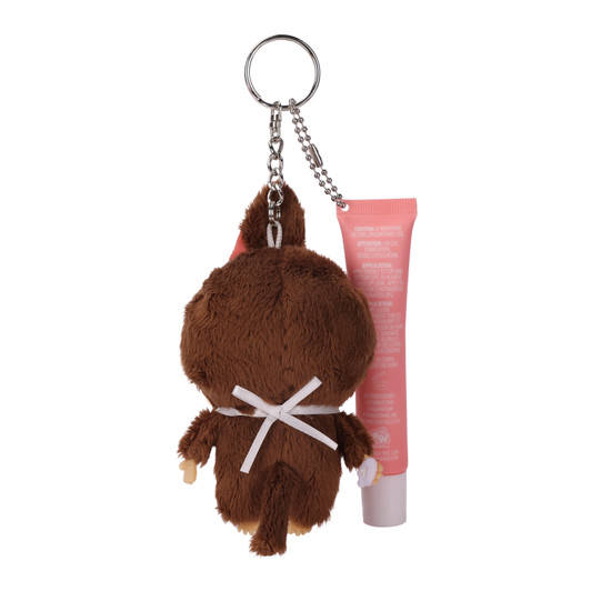 Monchhichi Butter Lip Balm with adorable plush keychain charm for soft hydrated lips - Back Angle