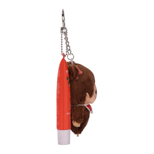 Monchhichi Butter Lip Balm & Plush Keychain Red - Side Angle