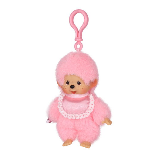 Monchhichi COLORS Lacie Satin Bib Keychain | jellybeet.com - Left Angle