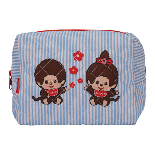 Monchhichi Makeup Pouch with kawaii character design, compact cosmetic bag for daily use at Jellybeet