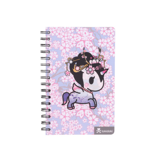 tokidoki Sakura Stationery Set in hot pink and lavender with kawaii character designs and floral motifs at Jellybeet