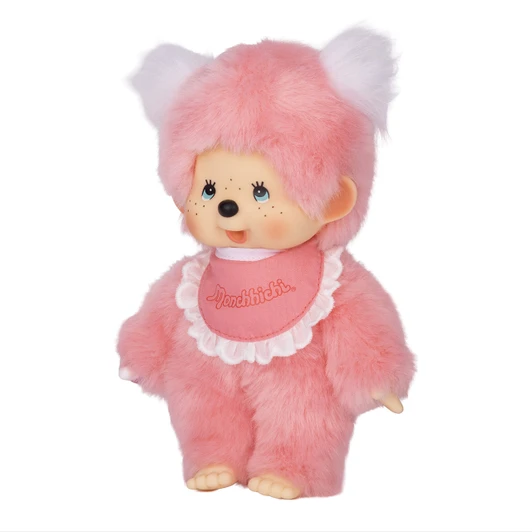 Monchhichi Pink Plush Girl – Soft Cuddle Toy | jellybeet - Left Angle