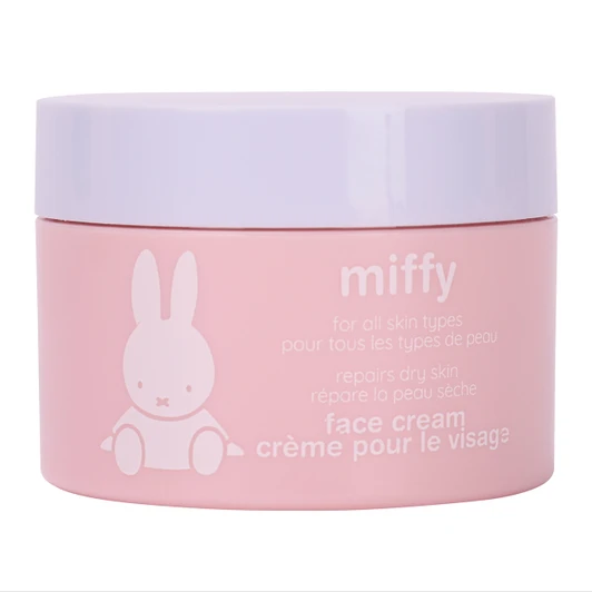 Miffy Repairing Face Moisturizer jar from official Miffy Beauty Collection for hydrating dry skin at Jellybeet
