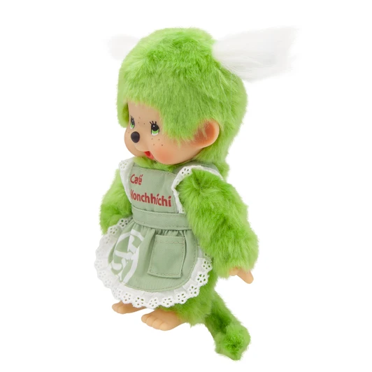 Monchhichi Green Tea Apron Girl Plush – Left Angle