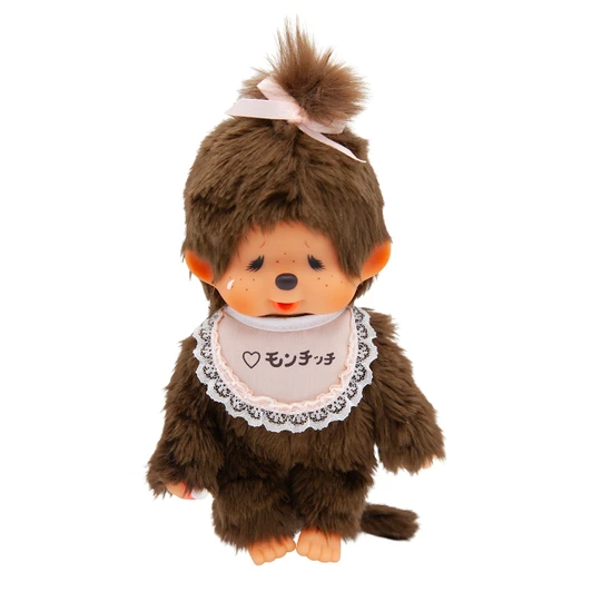 Monchhichi Crying Girl Doll Reedition soft plush toy with authentic nostalgic design on white background at Jellybeet