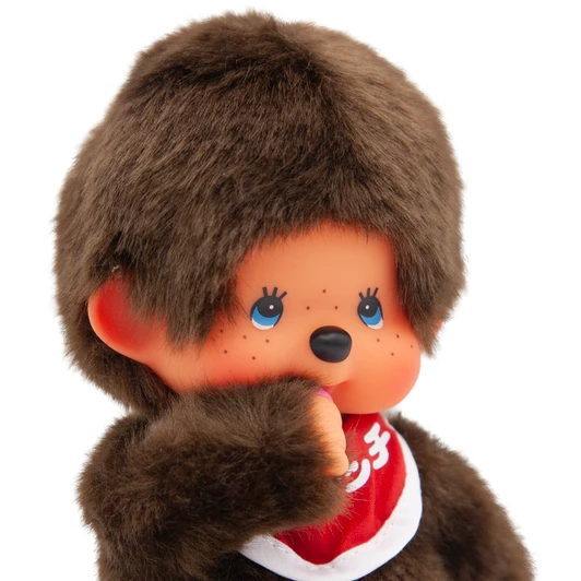 Monchhichi Japanese Logo Blue Eyes Plush - Close Up
