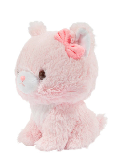 Amuse Hime Pink Cat Soft Plush - Left Angle Amuse Hime Pink Cat Soft Plush - Left Angle