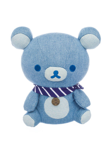 Rilakkuma San-X Original in Denim Plush - Front Angle Rilakkuma San-X Original in Denim Plush - Front Angle