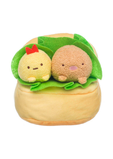 Sumikkogurashi San-X Original Tonkatsu and Ebi Sandwich Plush - Front Angle