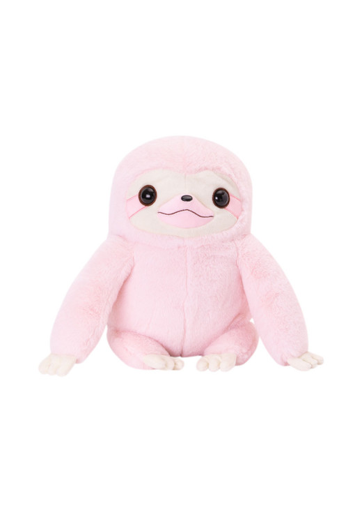 Amuse Soft Pink Sloth Plush - Front Angle