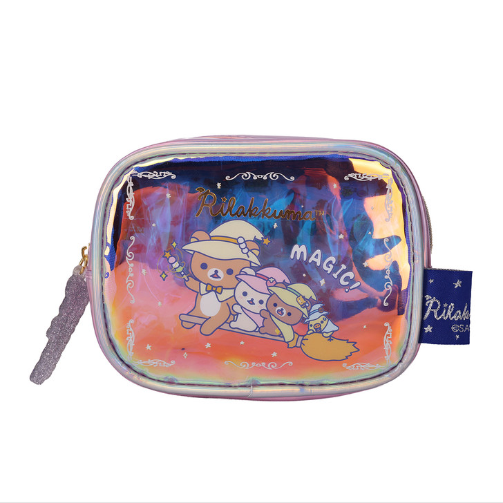 Soft Rilakkuma pouch with zipper closure, compact design perfect for carrying small essentials and accessories at Jellybeet