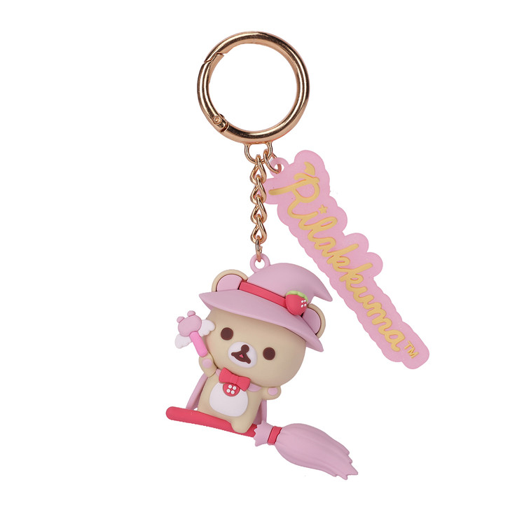 Korilakkuma 3D PVC keychain with cute sculpted design, official Rilakkuma merchandise by AQI at Jellybeet