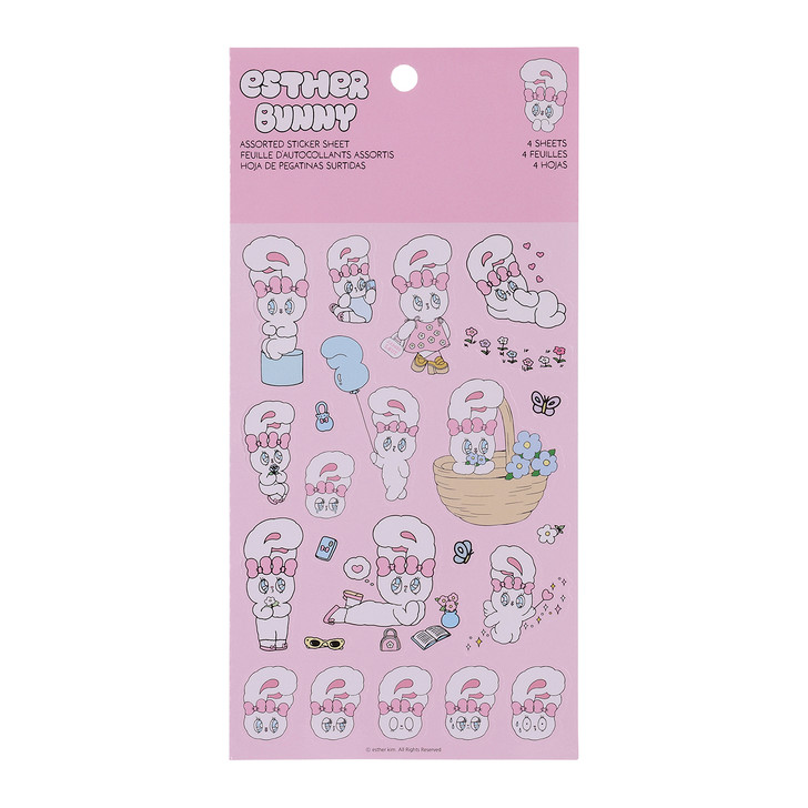 Esther Bunny Assorted Sticker Sheet | Cute Kawaii Stickers