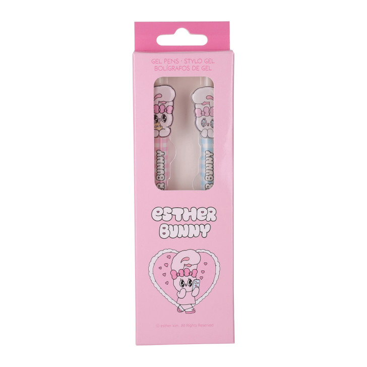 Esther Bunny Pen Set 2-Pack with kawaii bunny character design and smooth ink flow for note-taking and doodling at Jellybeet