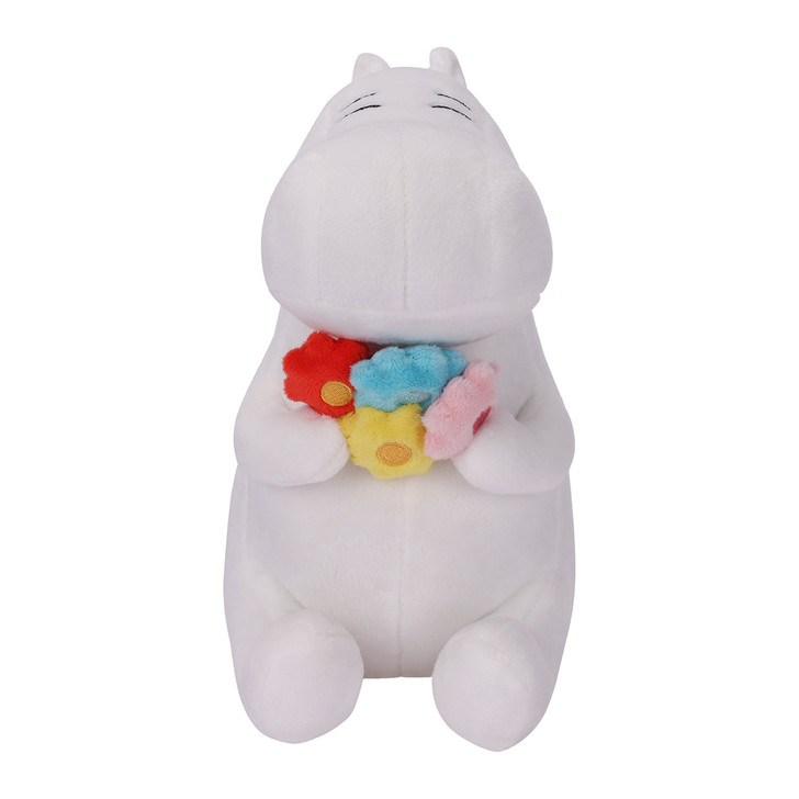 Moomin Flowers Plush – soft cuddly Moomin character toy with floral design, official collectible at Jellybeet