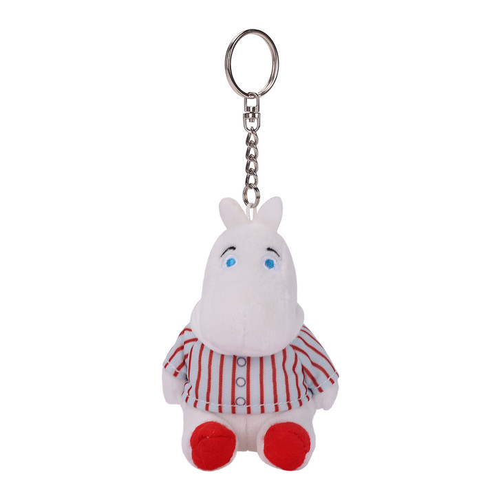 Moomin Pajama Plush Keychain with soft texture and adorable Nordic character design, perfect for collectors at Jellybeet