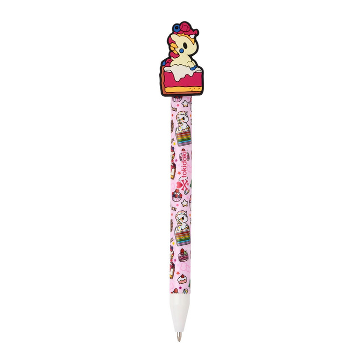 tokidoki Unicorno Berry Cake mechanical pencil in pink with 0.5mm lead, featuring kawaii unicorn character design at Jellybeet