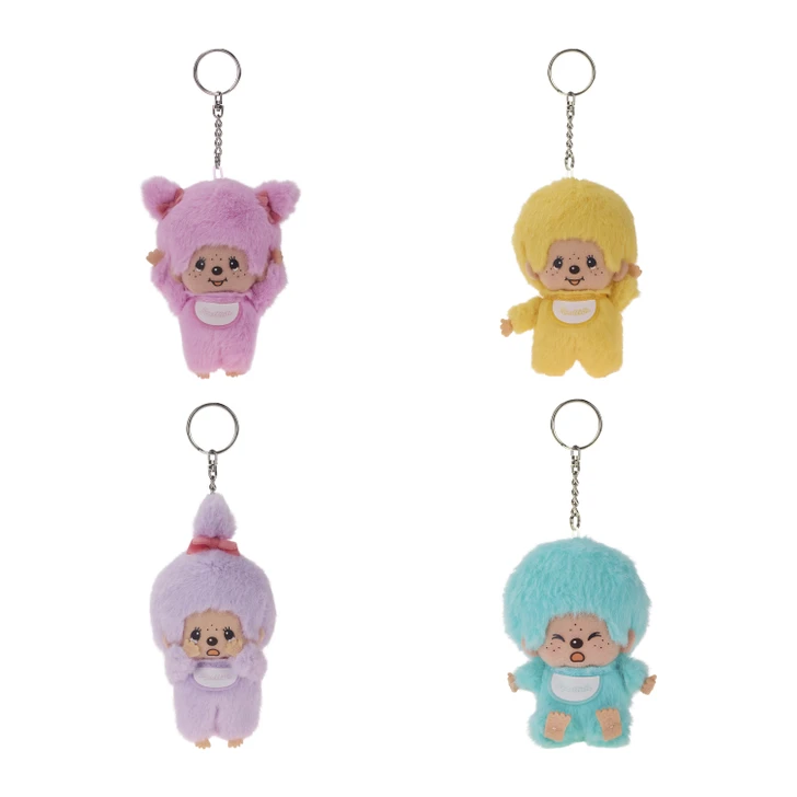 Monchhichi Baby Buddies blind box plush keychain assortment with soft collectible charm designs at Jellybeet