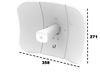 UBIQUITI LITEBEAM AC LBE-5AC-GEN2 - Radio con antena integrada Airmax AC GEN2 5.8GHz uso en exteriores con una antena de 23 dBi y una potencia de transmisión de 25 dBm, ofrece un rendimiento de hasta 450 Mbp.