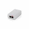 UBIQUITI POE-24-7W-G-WH - Inyector PoE Gigabit con protección contra descargas, alimentación de 24V DC a 0.3A y capacidad para reset remoto.
