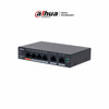 DAHUA DH-CS4006-4ET2ET-60 - Switch PoE de 6 Puertos Administrable con 4 PoE (10/100 Mbps) y 2 uplink (10/100/1000 Mbps). Total de 65 W PoE, administración en la nube con DoLynk Care, carcasa metálica robusta, ideal para redes IP