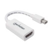 MANHATTAN 322461 - Adaptador Pasivo de Mini DisplayPort a HDMI/ Mini DisplayPort Macho a HDMI Hembra/ Soporta Una Resolución de 1080p@60Hz/ Soporta Audio sin Compresión/ 