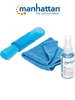 MANHATTAN 421010 - Kit de Limpieza para Pantallas LCD/ Libre de Alcohol/ Incluye Solución de Limpieza/ Brocha y Paño de Microfibra/