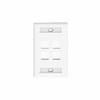 Placa de Pared Vertical, Salida Para 4 Puertos Keystone, Con Espacios Para Etiquetas, Color Blanco 