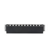 LINKEDPRO LP-ORG-02 Organizador de Cables Horizontal de 2U para Rack de 19", Fabricado en Polímero Resistente a Deformaciones y Rayones, Pintura negra electrostática para mayor durabilidad Material de plástico ABS resistente 