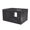 LINKEDPRO SR-1906-LH2G Gabinete de Pared de 6U con Puerta de Cristal Templado, 479.5 mm de Profundidad, Rack de 19'', Acero Reforzado Color Negro.