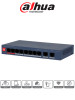 DAHUA DH-CS4010-8ET2GT-110 - Switch PoE de 10 Puertos/ 8 Puertos PoE 10 & 100/ 2 Puertos Uplink GE/ 2 Puertos PoE con Suministro de Hasta 90W/ 110 Watts Totales/ Administrable en la Nube por DoLynk Care/ PoE 250 Metros/ Metal/ Switching 5.6 Gbps
