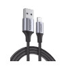 UGREEN 60156 Cable USB-A a Lightning | 1 Metro (3.28 Pies) | Certificado MFi | Carga Rápida 5V/2.4 A | 480 Mbps | Conector C94 | Adecuado para iPhone, iPad y iPod | Protección Integrada | Caja de Aluminio | Nylon Trenzado | Color Negro 