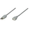 MANHATTAN 317238 - Cable de Extensión USB Macho a USB Hembra/ 3 Metros/ Velocidad Máxima de Hasta 12 Mbps/ UL 2725/ USB 1.1/Conexiones de calidad para un desempeño superior.