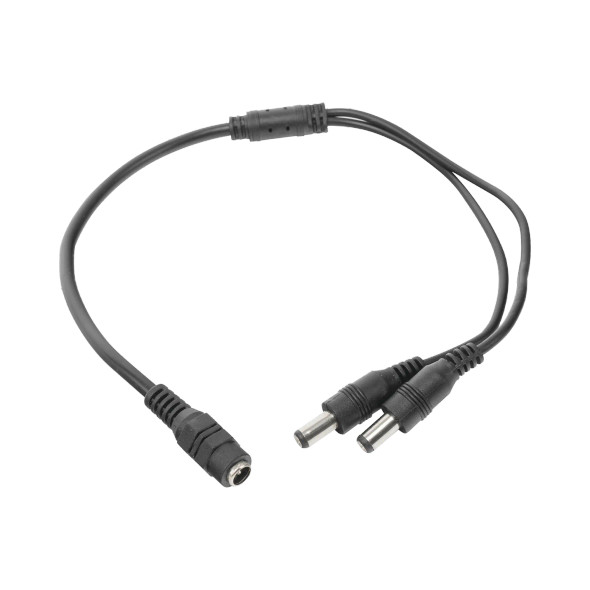 SYSCOM JRF51 Divisor de Energia 3.5 mm con 2 salidas de Jack macho,Duplique sus adaptadores de corriente con este conector de alimentación. Tendrá 2 salidas listas para usarse en sus dispositivos.