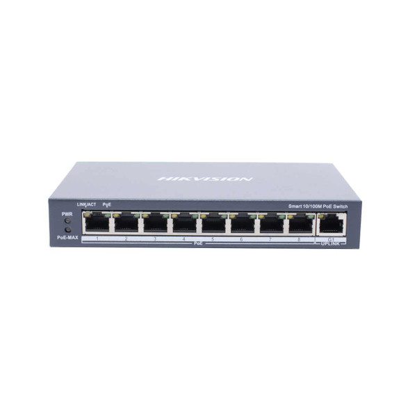 Switch Monitoreable PoE+ / 8 puertos 100 Mbps PoE+ / 1 puerto 1000 Mbps de Uplink 