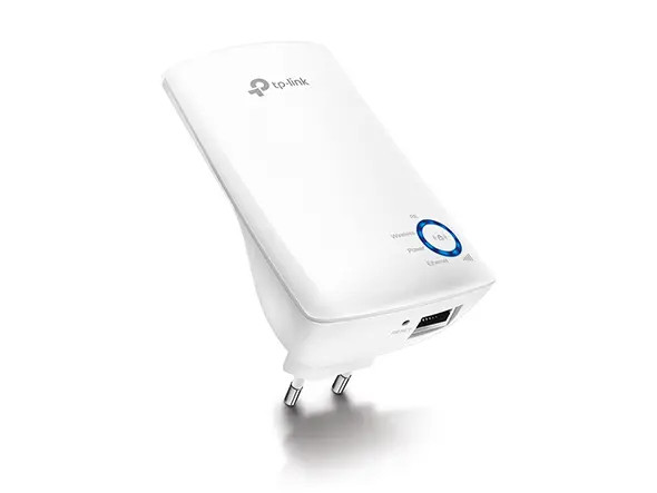 TP-LINK TL-WA850RE - Repetidor inalámbrico universal de señal WiFi, hasta 300Mbps en 2.4GHz, con 2 antenas internas, 1 puerto RJ45, modo extensor de rango y punto de acceso.