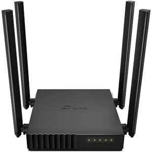 TP-LINK Archer C50 - Ruteador WiFi AC 1200Mbps con 1 puerto WAN RJ45 Fast Ethernet, 4 puertos LAN RJ45 Fast Ethernet, 4 antenas fijas y modos de funcionamiento como enrutador y punto de acceso